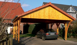 Doppelcarport Satteldach, Fichte lasiert